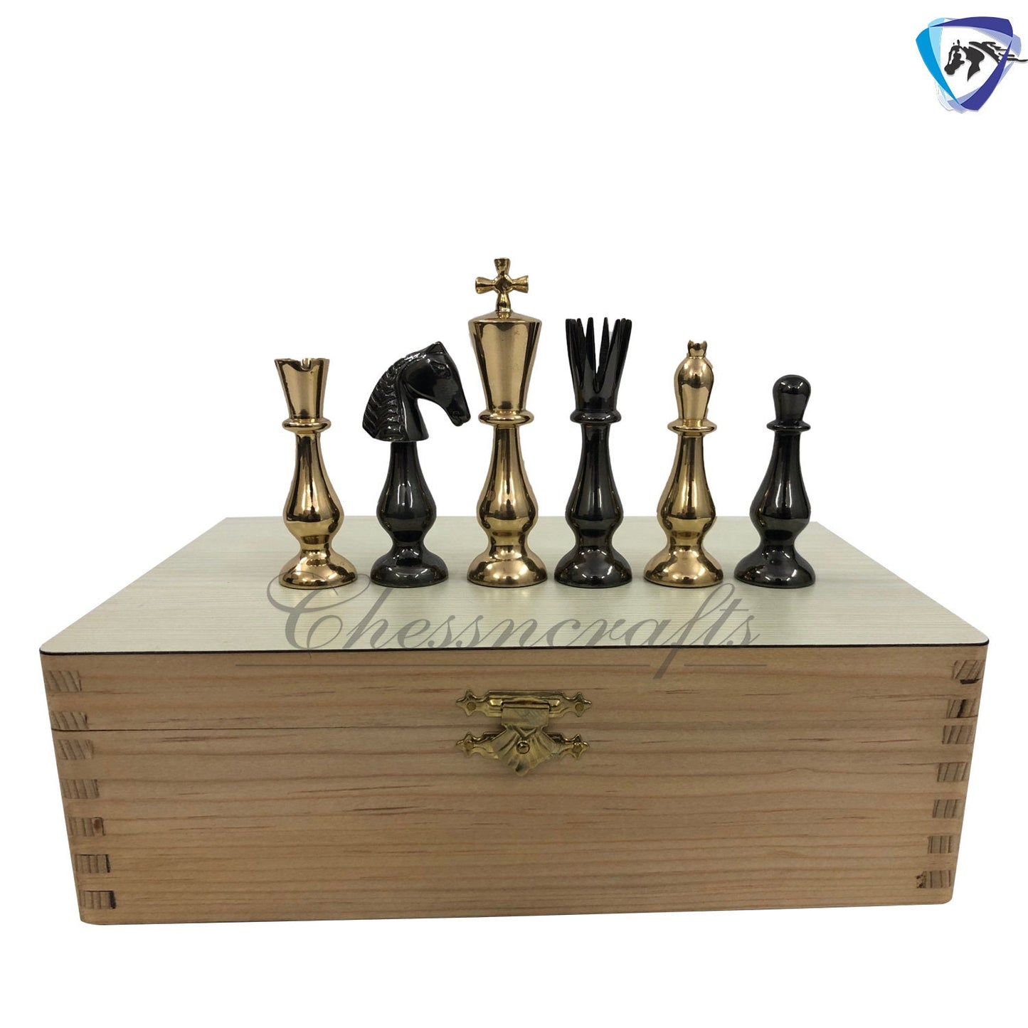 Brass Chess pieces set classical Sleek luxury Collector series King: 3.5" antique collector series Free storage box