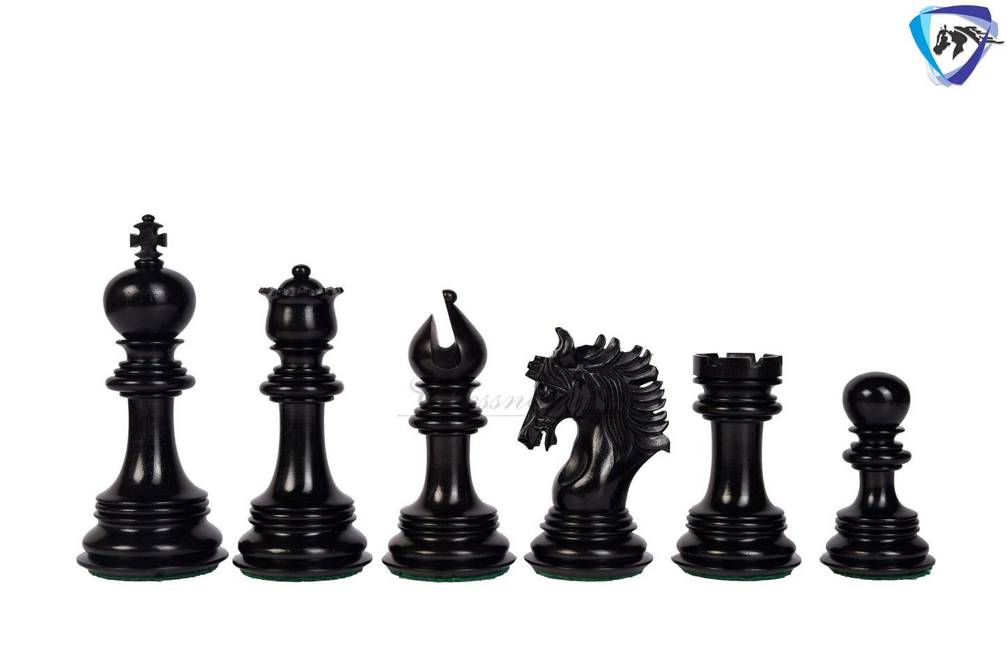 4.5" Luxury Staunton Ebonywood Chess pieces Set- PRISTINE Luxury- Triple Weighted + 23" Ebonywood Chess Board SQ:60mm + Leather Storage Box