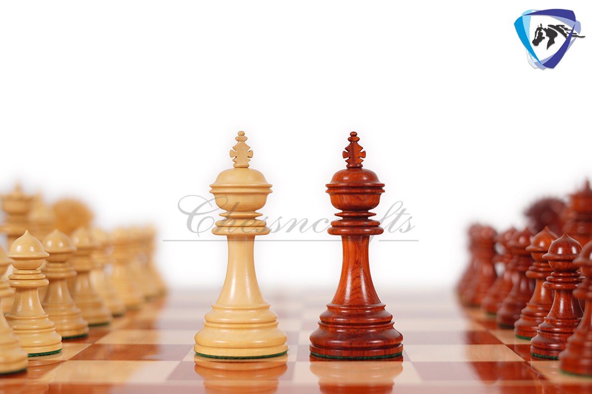 4.5" Staunton Bud Rosewood Chess pieces Set- CYRUS Series-Weighted -Extra queens + 21" Bud Rosewood chess Board + Storage Box COMBO