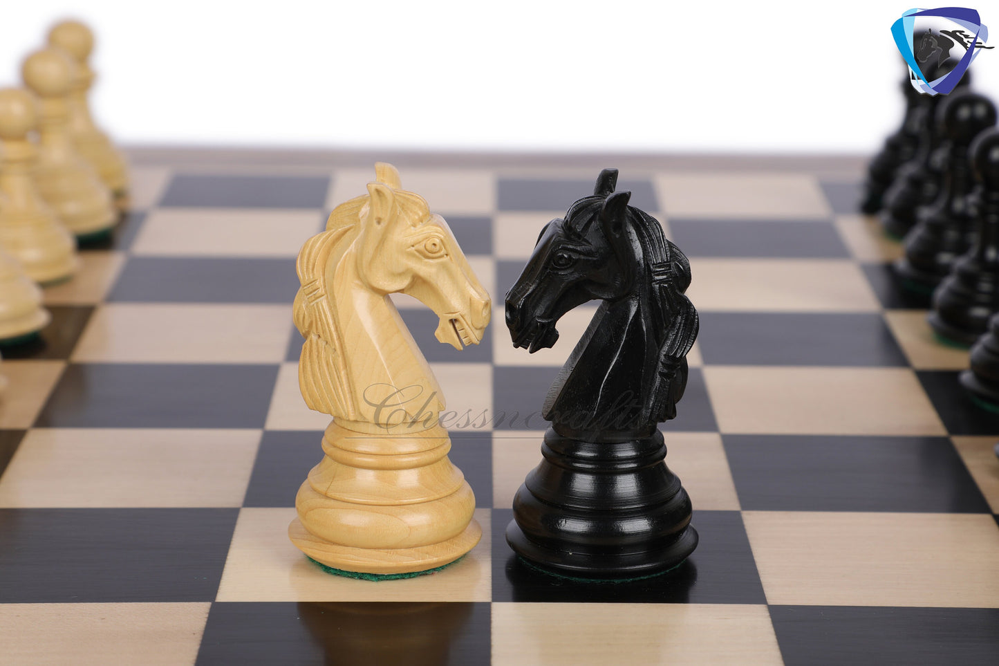 4.5" Luxury Staunton Ebonywood & Boxwood Chess pieces Set- COLUMBIAN Luxury- Triple Weighted 2 Extra queens- 4Q