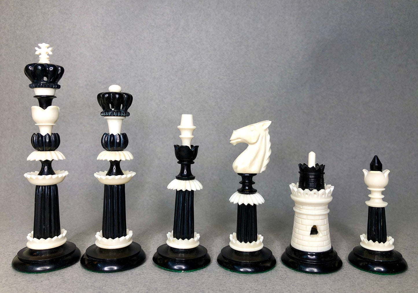 COMBO 6" Camel bone chess set hand carved unique collector vintage chess pieces- LUXURY FLOWER Chess Pieces Set + 21" Maplewood Chess Board.