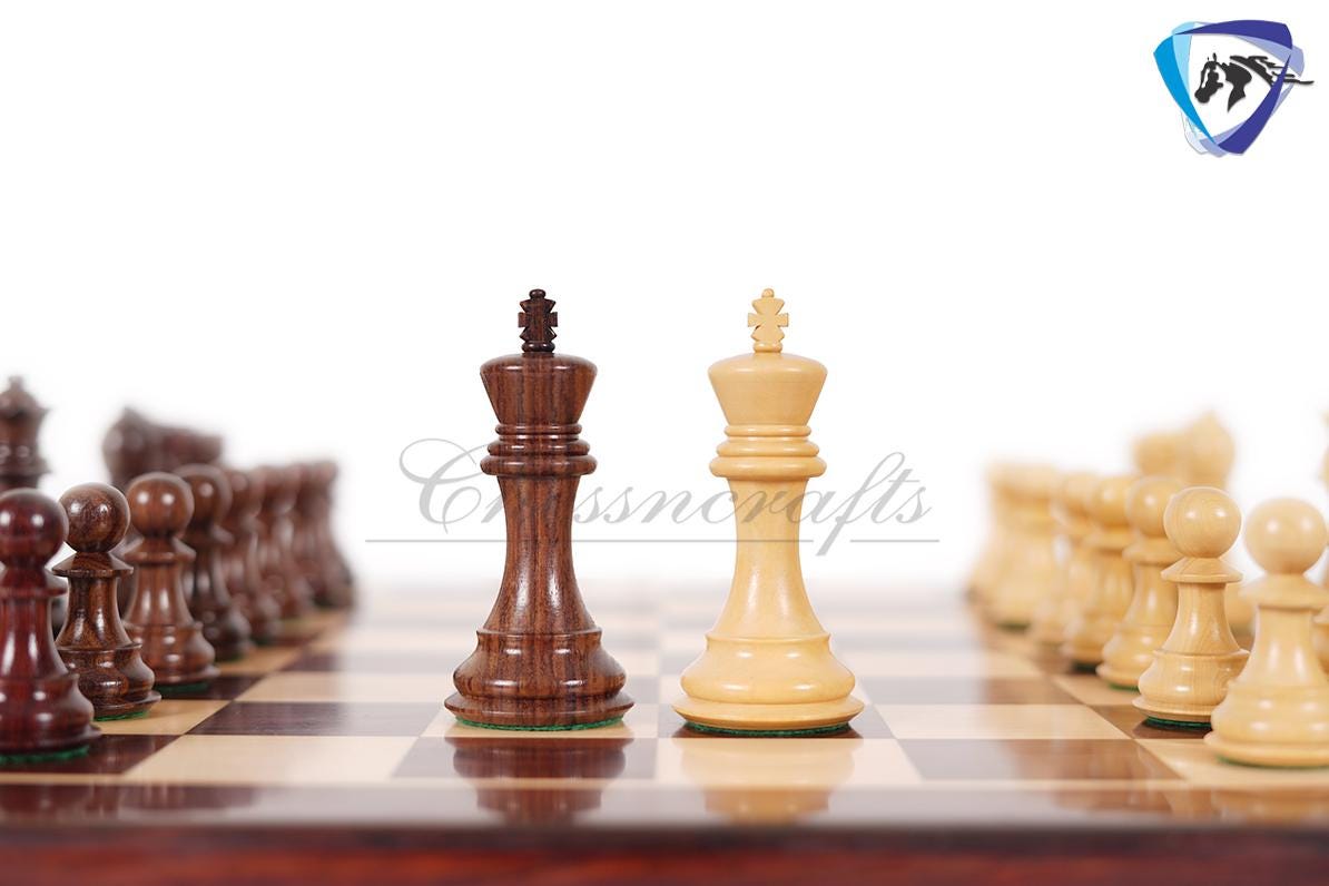 4.1" Staunton Chess Pieces Set Rosewood & Boxwood Ultimate series + 19" Rosewood Chess board(51mm) + Leather Storage Box