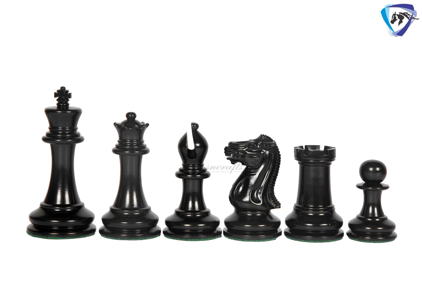 3.75" Staunton Chess Pieces Set 1849 Reproduced Antiqued Distressed & Ebony wood + 21" Ebony look chess board(sq 55mm) + Leather Storage box