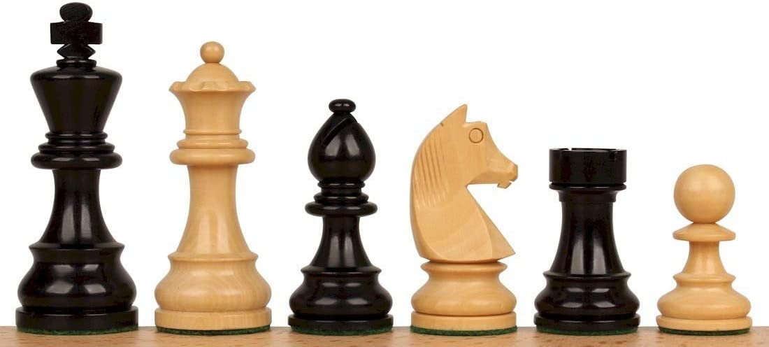 3.75" Tournament Golden Rose wood chess pieces set German knight + Sheesham wood storage box