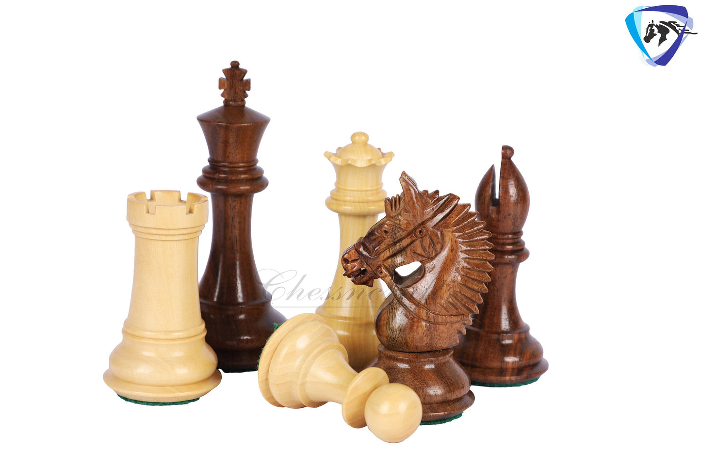 4.1" Staunton Golden Rosewood Chess pieces set- EXCALIBUR- Sheeshamwood & boxwood + 21" Luxury Golden Rosewood chess board + Storage Box