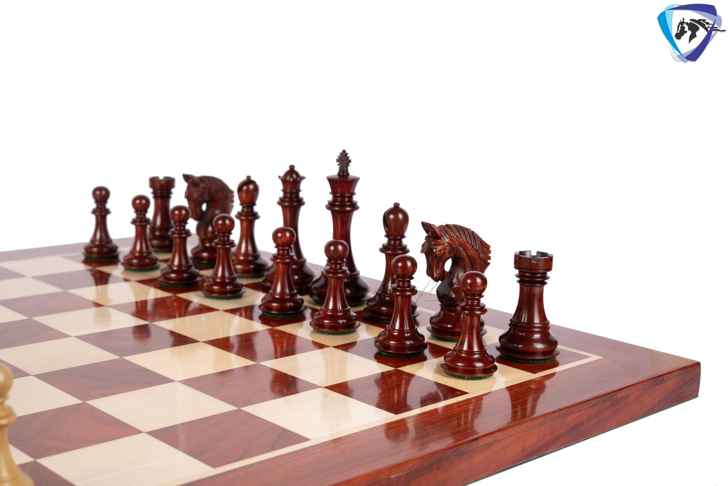 4.5" Staunton Bud Rosewood Chess pieces Set- CONTEMPORARY series + 23" Bud Rosewood Chess board(60mm) + Leatherette storage box