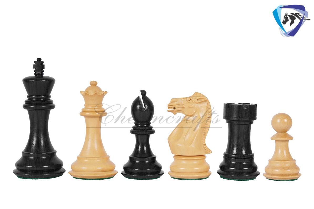 4.1" Staunton Chess Pieces Set Ebonywood & Boxwood Ultimate series + 19" Ebonywood Chess board(51mm) + Leather Storage Box