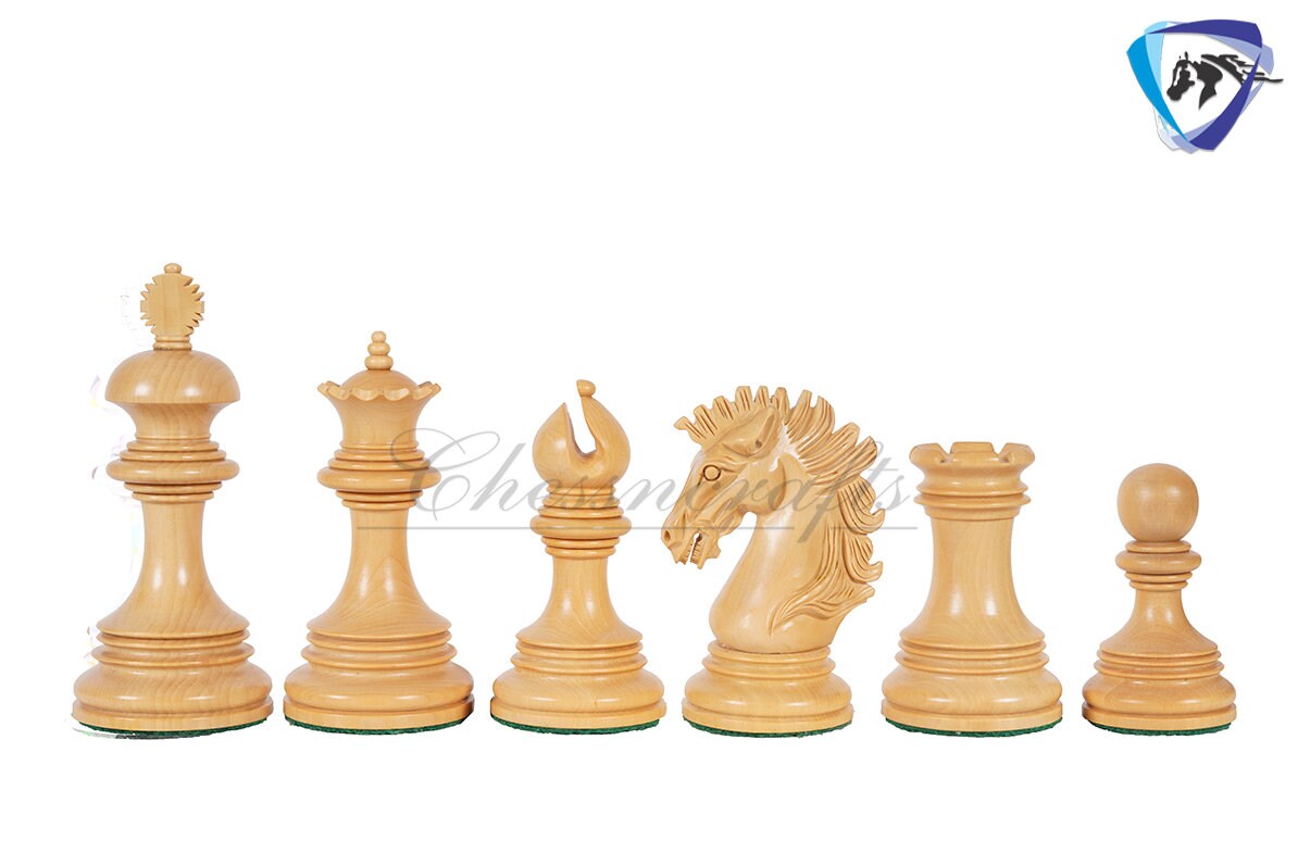 4.5" Luxury Staunton Ebonywood Chess Pieces Set-WELLINGTON + 21" Ebonywood Chess board(SQ:55mm) + Leatherette Storage box for chess pieces