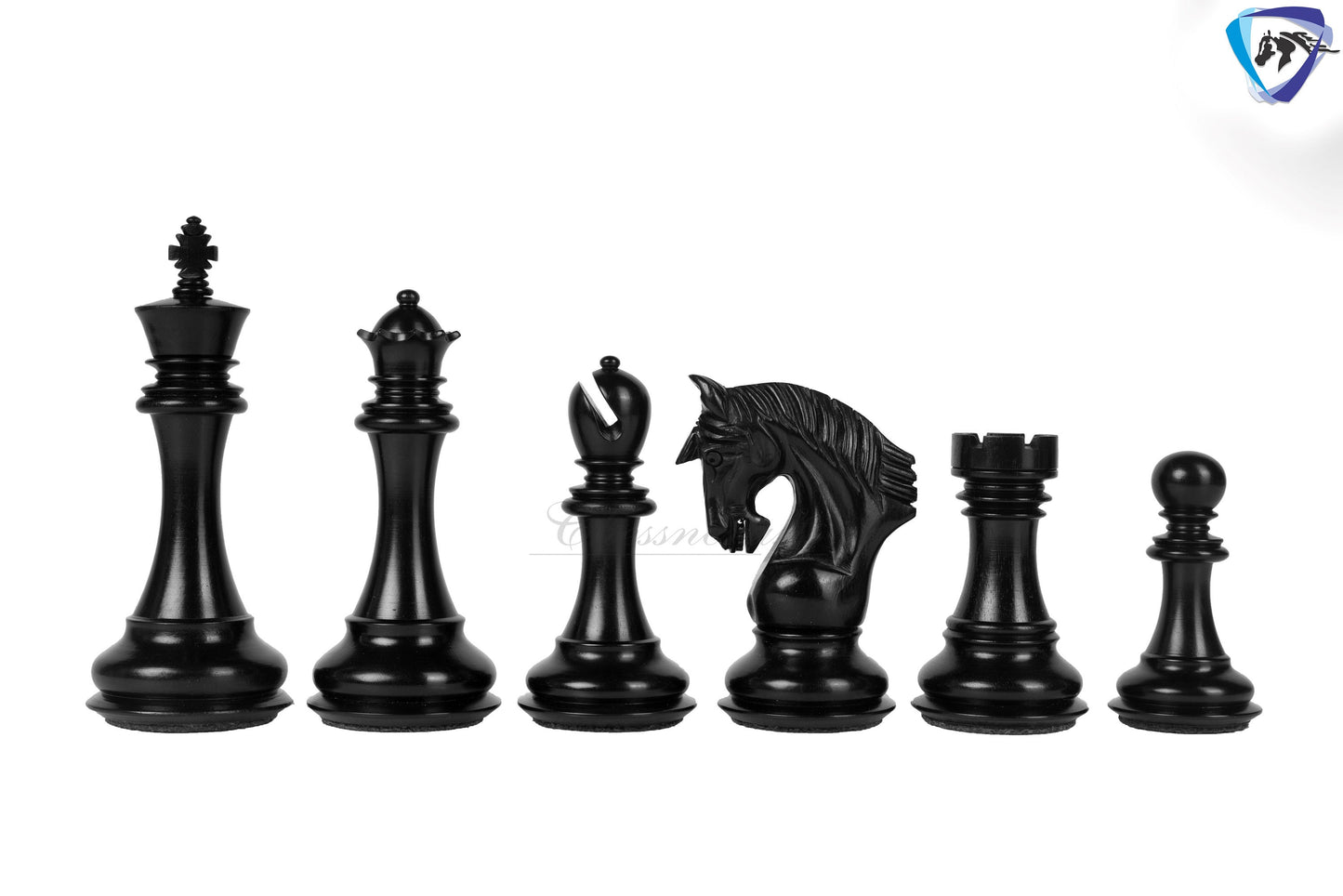 4.5" Staunton Ebony wood Chess pieces Set- CONTEMPORARY series + 23" Ebonywood chess board(60mm) with notations + Leatherette storage box
