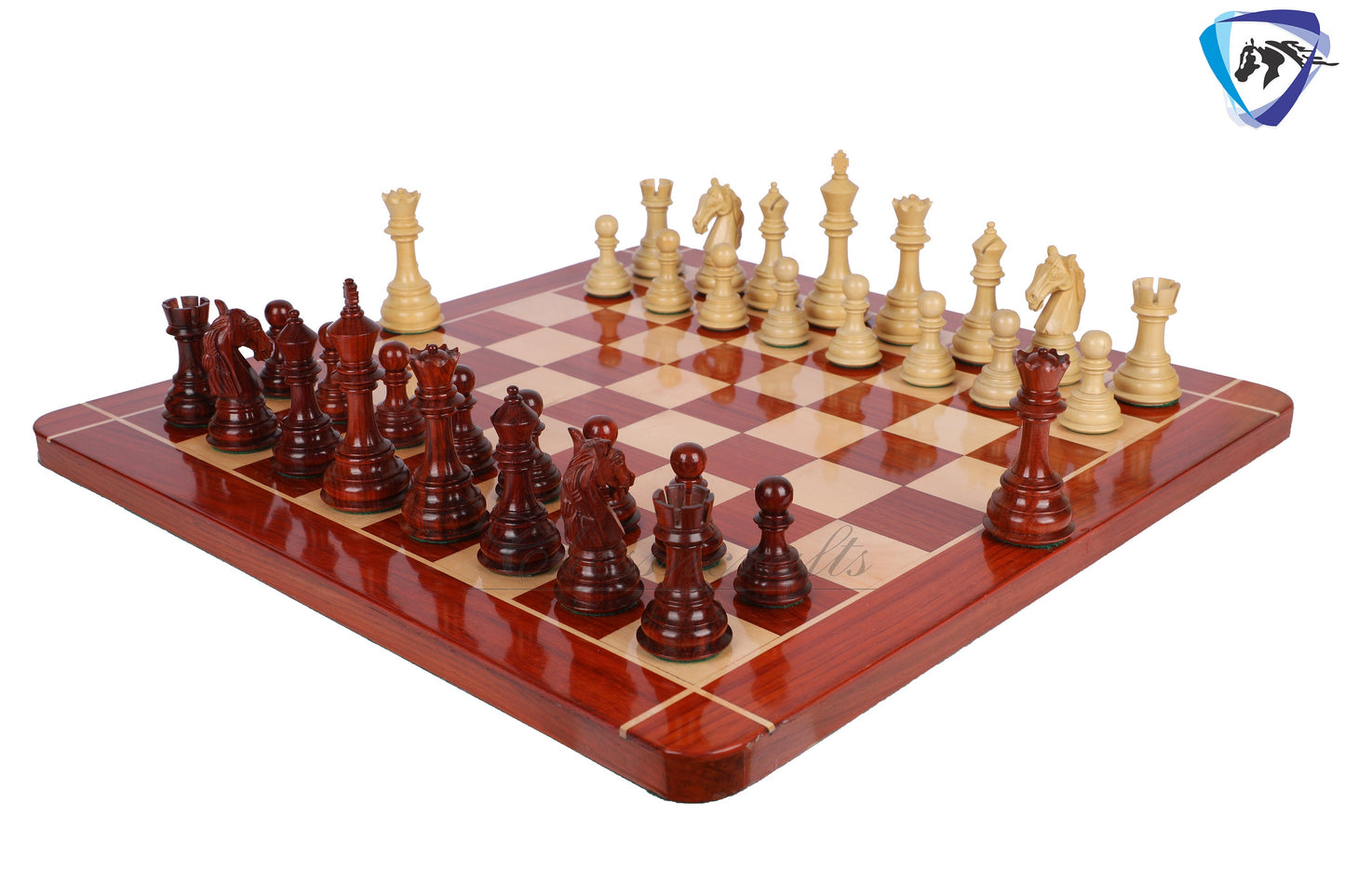 4.5" Luxury Staunton Bud Rosewood & Boxwood Chess pieces Set- COLUMBIAN Luxury- Triple Weighted 2 Extra queens- 4Q