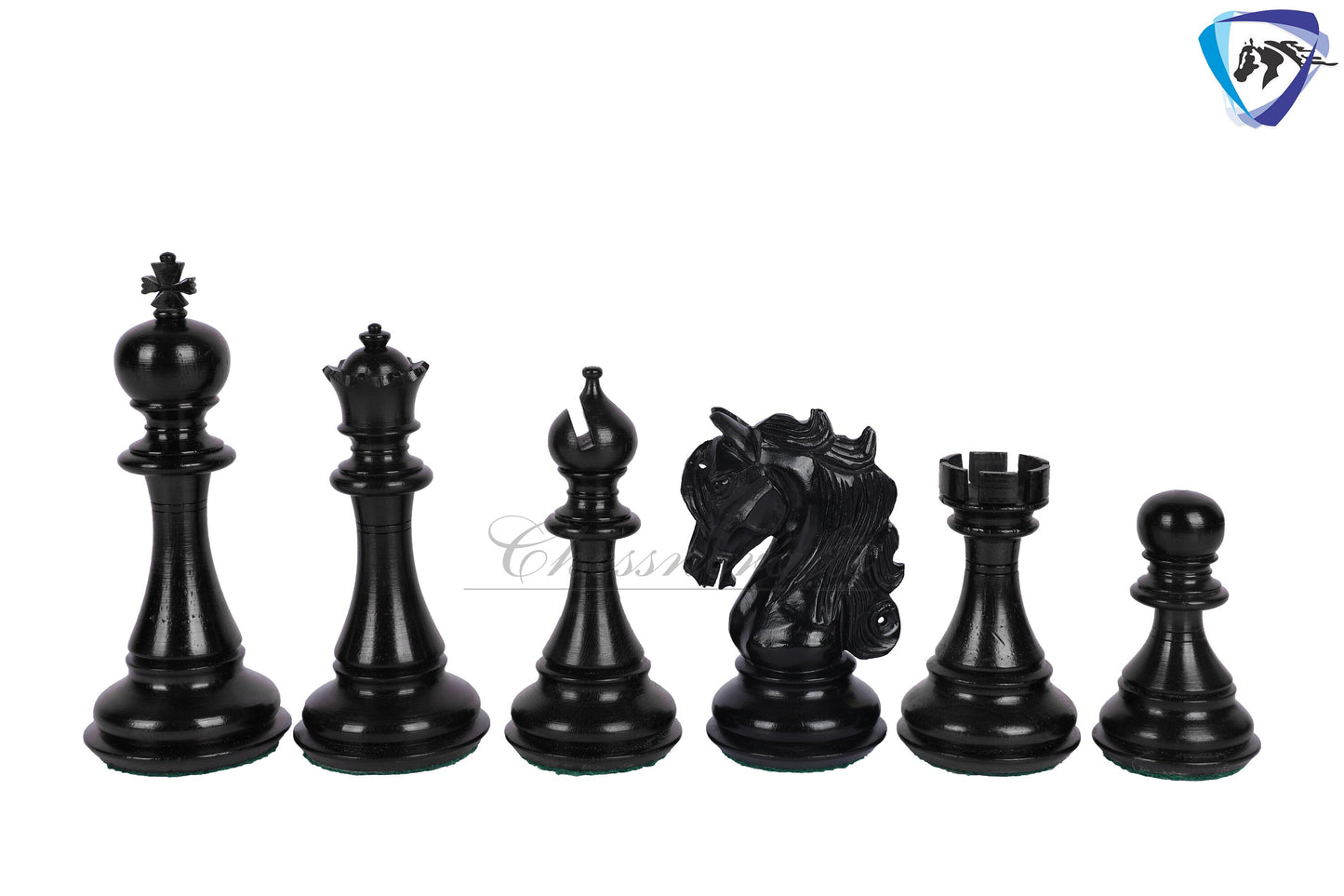 4.5" Luxury Staunton Ebony wood Chess pieces Set- SPARTAN series + 21" Ebonywood Chess board(55mm) + Leatherette Storage box for chess men