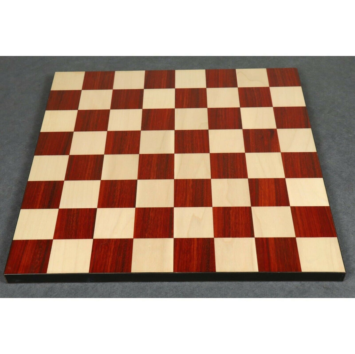Borderless Chess Board 55mm Square in Ebonywood / Bud Rosewood & Maple wood , full board size: 17.5"x 17.5" Block Inlaid Squares.