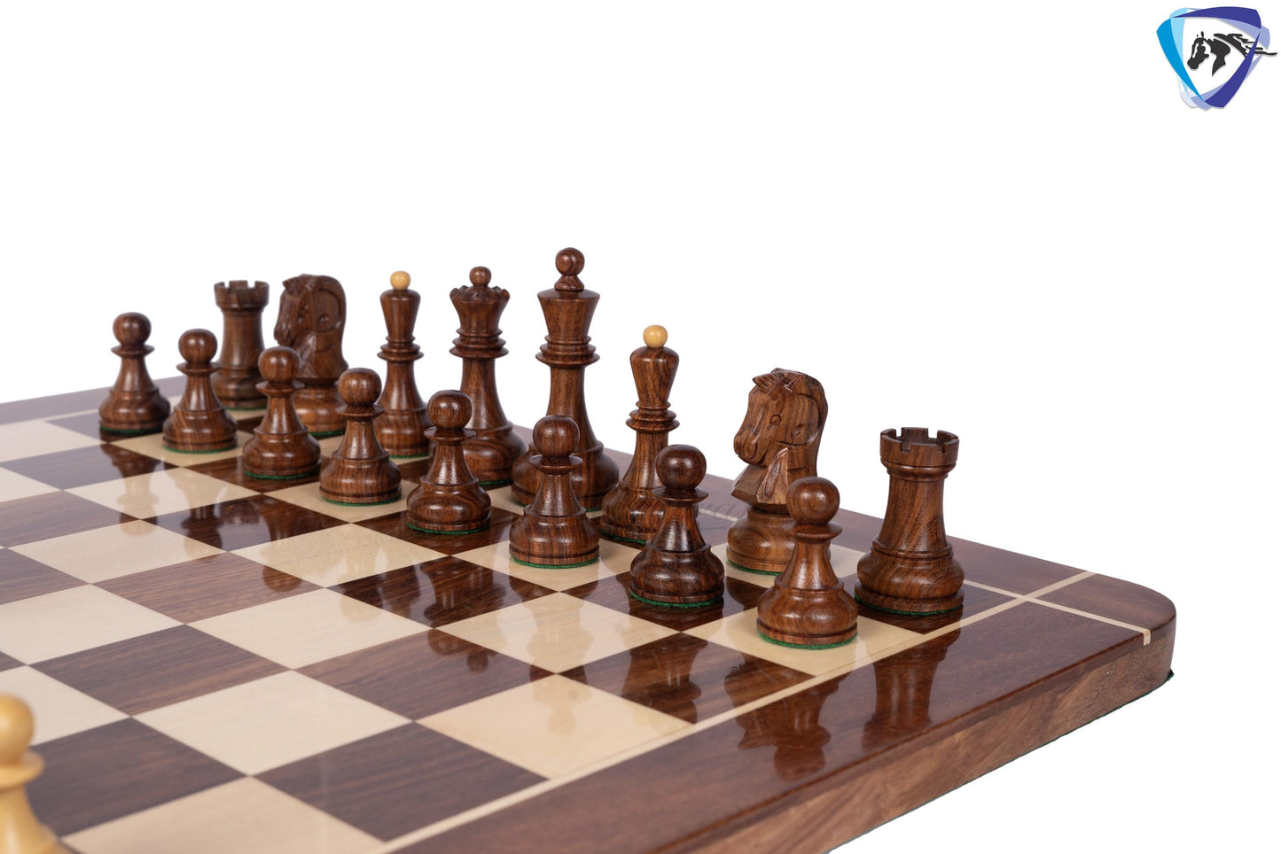 1950 Fischer Dubrovnik Sheesham wood chess pieces set King-3.8" + 21" Shesshamwood chess board + Leather Storage box-Luxury