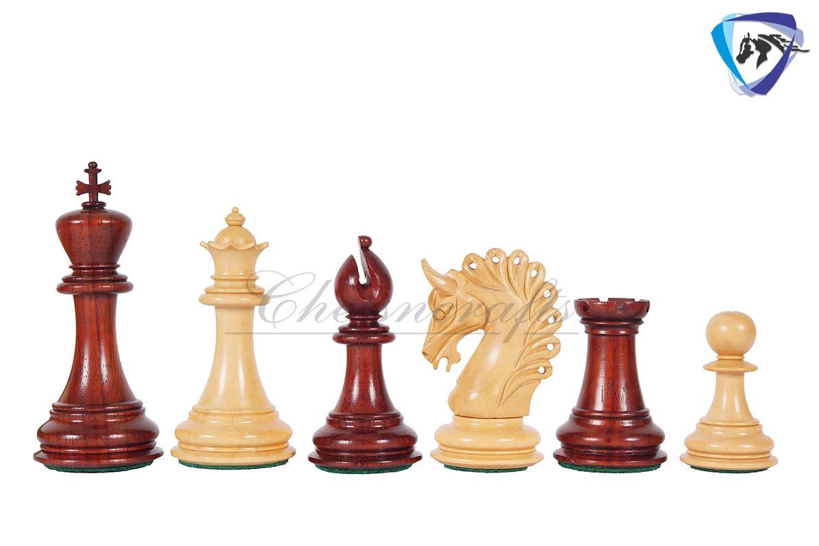 4.5" Luxury Staunton Chess Pieces Set in Bud Rosewood(Padauk)- ARTHUR series + 21" Bud Rosewood chess Board + Leatherette Storage box