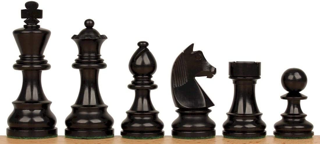 3.75" Tournament Golden Rose wood chess pieces set German knight + Sheesham wood storage box