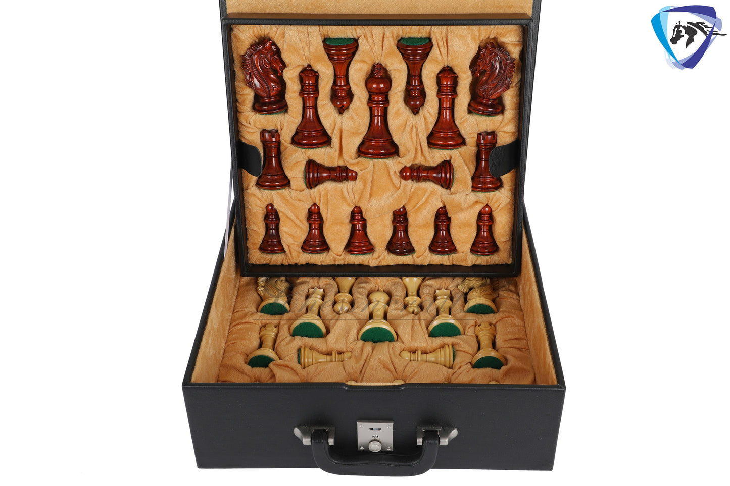 4.5" Luxury Staunton Bud Rosewood-Boxwood Chess pieces Set-Alexander Series-Triple Weighted+ 21"/ 23" Bud Rosewood Chess Board + Storage Box