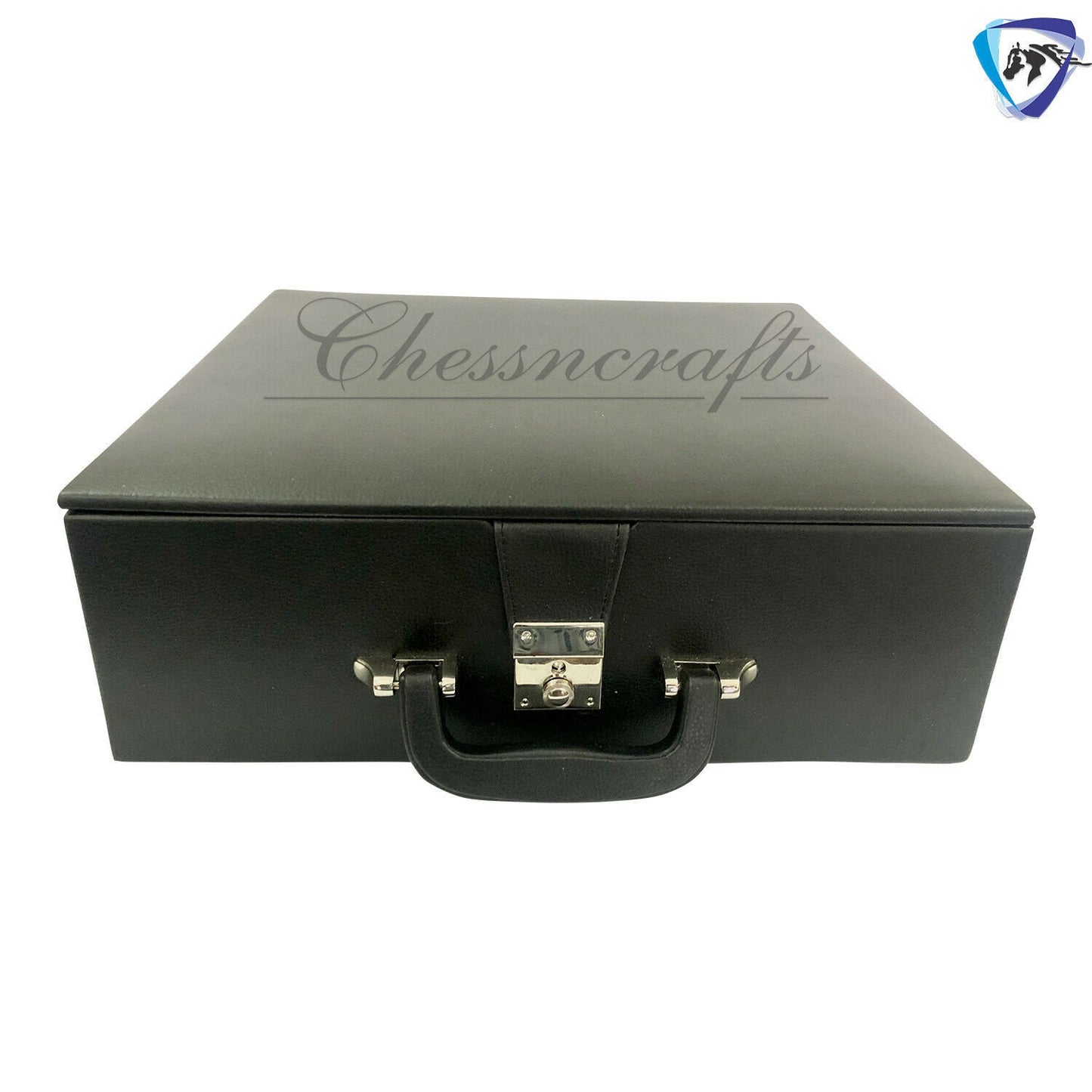 4.2" Camel Bone Staunton chess Pieces set- 1849 Cooke design in Red, Green, Black & White color + Leather storage box combo