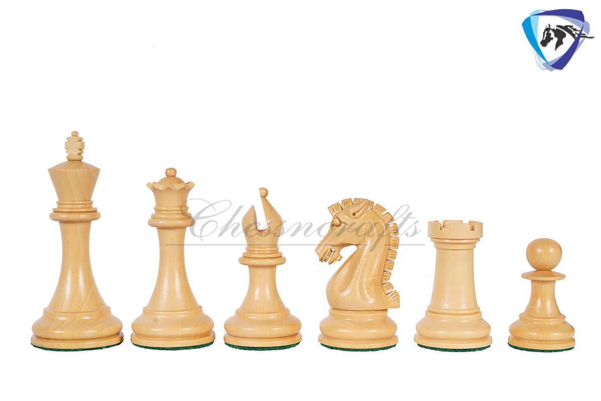 3.75" Sinquefield Ebonywood Chess Pieces Staunton Chess Pieces Set - St. Louis Series + 21" Ebonywood chess board + Leatherette storage box