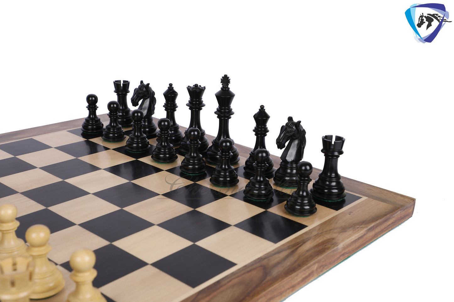 4.5" Luxury Staunton Ebonywood & Boxwood Chess pieces Set- COLUMBIAN Luxury- Triple Weighted 2 Extra queens- 4Q