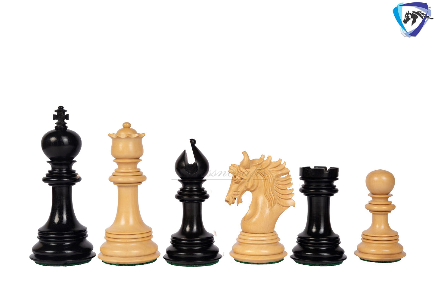 4.5" Luxury Staunton Ebonywood Chess pieces Set- PRISTINE Luxury- Triple Weighted + 23" Ebonywood Chess Board SQ:60mm + Leather Storage Box