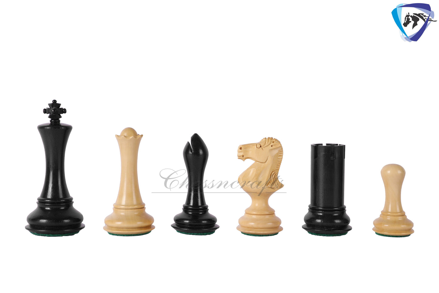 4" Ebonywood Staunton Chess pieces Set- Empire Series Weighted + 19" Ebonywood chess board(51mm) + Leather Storage box for chess men.