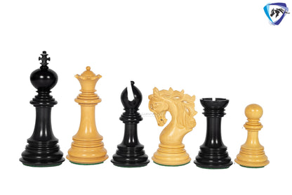 4.5" Staunton Ebony wood Chess pieces Set- BENEVENTO - Triple Weighted + 23" Ebony wood Chess Board(SQ:60mm)  + Leatherette storage Box.