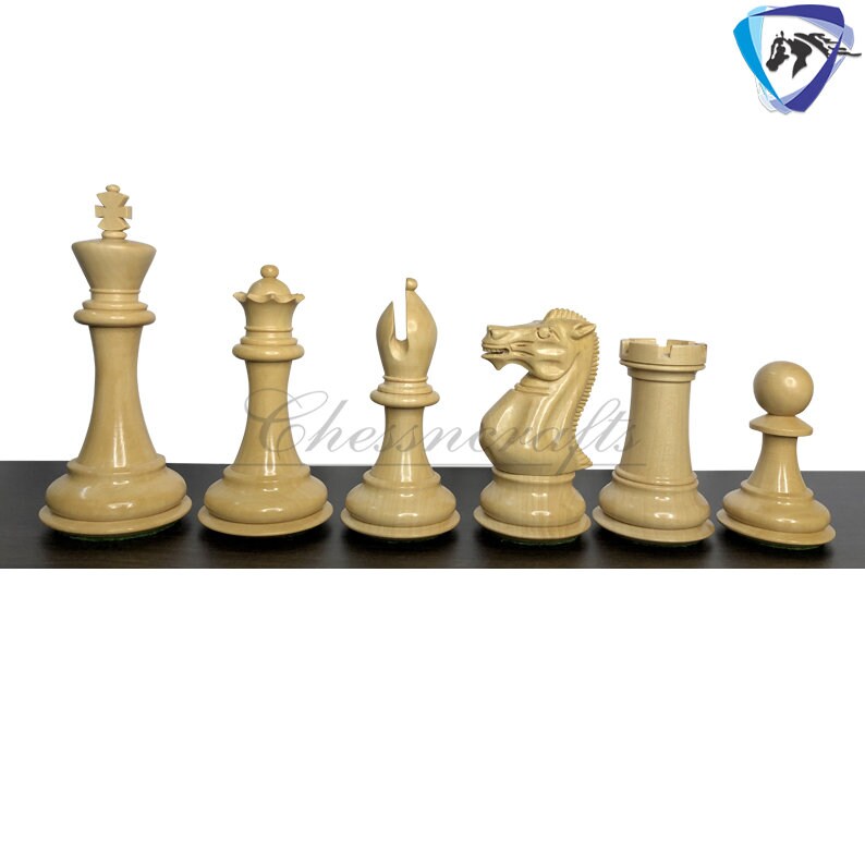 4.1" Club Staunton series Chess Pieces Set Bud Rosewood & Boxwood  Weighted w/ 2 Extra queens- 4Q