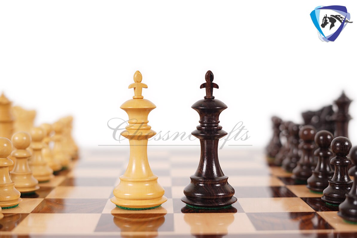 4" Royal Rosewood Staunton Chess pieces Set Weighted with Extra Queens, Hand Made chess pieces