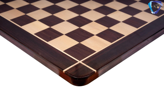 21" Rose wood & Maple wood flat chess board 55mm square CROSS border Handcrafted big size giant chess board.