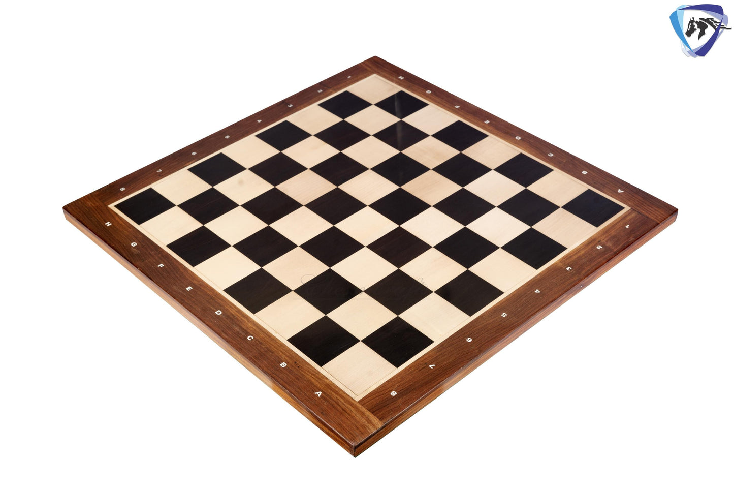 23" Ebony wood Chess board with Golden Rosewood Border & notations - Handcrafted big size chess board inlaid squares 60mm