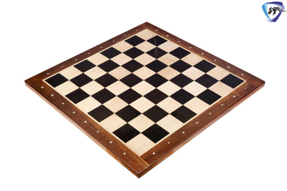 23" Ebony wood Chess board with Golden Rosewood Border & notations - Handcrafted big size chess board inlaid squares 60mm