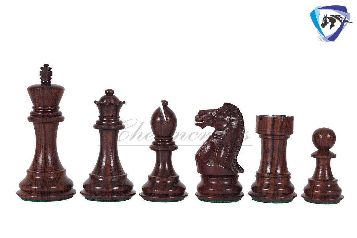 4.1" Staunton Chess Pieces Set Rosewood & Boxwood Ultimate series + 19" Rosewood Chess board(51mm) + Leather Storage Box