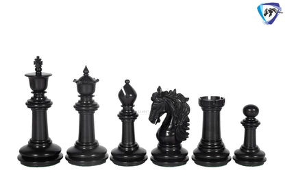 4.5" Ebony wood Staunton Chess pieces Set - STALLION VER 2.0 + 23" Ebonywood chess board (SQ: 60mm) + Leather Storage box for chess pieces