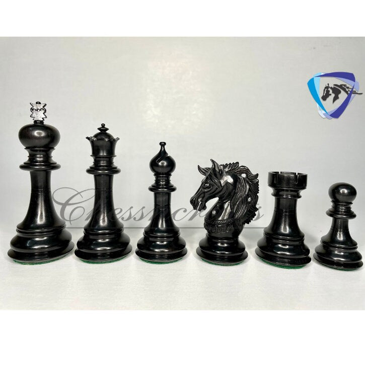 4.5" Luxury Staunton Bud Rosewood & Ebonywood Chess pieces Set- Alexander Luxury- Red Black- Triple Weighted - 2 Extra queens- 4Q