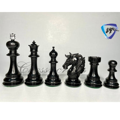 4.5" Luxury Staunton Bud Rosewood & Ebonywood Chess pieces Set- Alexander Luxury- Red Black- Triple Weighted - 2 Extra queens- 4Q