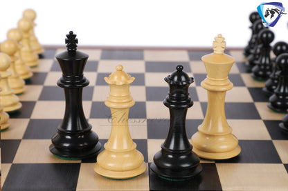 4" Alban Staunton Ebonywood & Boxwood Chess pieces Set Weighted 2 Extra queens- 4Q| chess gift| Christmas gift |