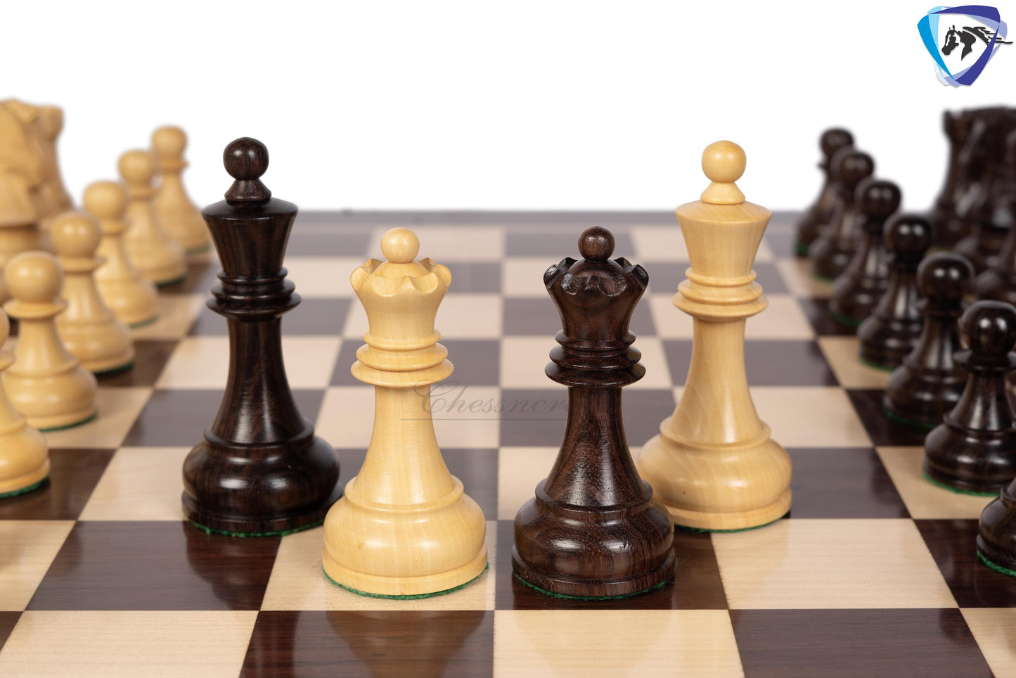 1950 Fischer Dubrovnik Rosewood chess pieces set King-3.8" + 21" Rosewood chess board + Leather Storage box-Luxury