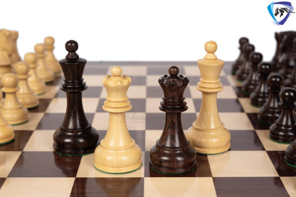 1950 Fischer Dubrovnik Rosewood chess pieces set King-3.8" + 21" Rosewood chess board + Leather Storage box-Luxury
