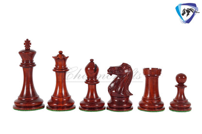 4.1" Bud Rosewood Staunton Chess Pieces Set  ENGLISH CLUB SERIES  Weighted w/ 2 Extra queens- 4Q