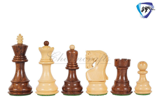 4" Russian Zagreb Chess Pieces Set in Golden Rosewood (Sheesham) / Ebonized Boxwood(black) & Boxwood Weighted  2 Extra Queens Reproduced