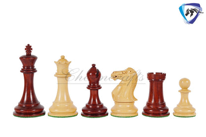 4.1" Bud Rosewood Staunton Chess Pieces Set  ENGLISH CLUB SERIES  Weighted w/ 2 Extra queens- 4Q
