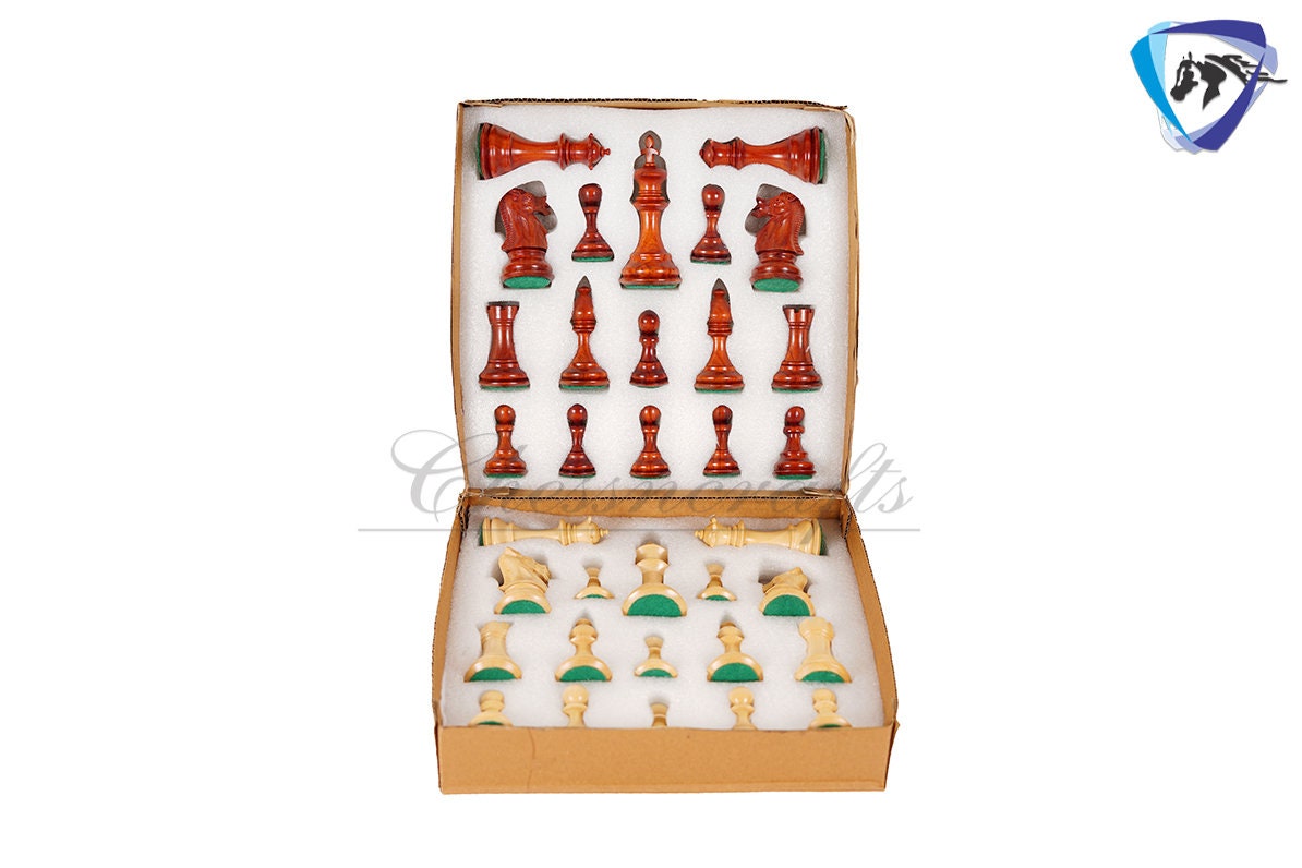 4" Royal Bud Rosewood Staunton Chess pieces Set Weighted with Extra Queens, Hand Made chess pieces