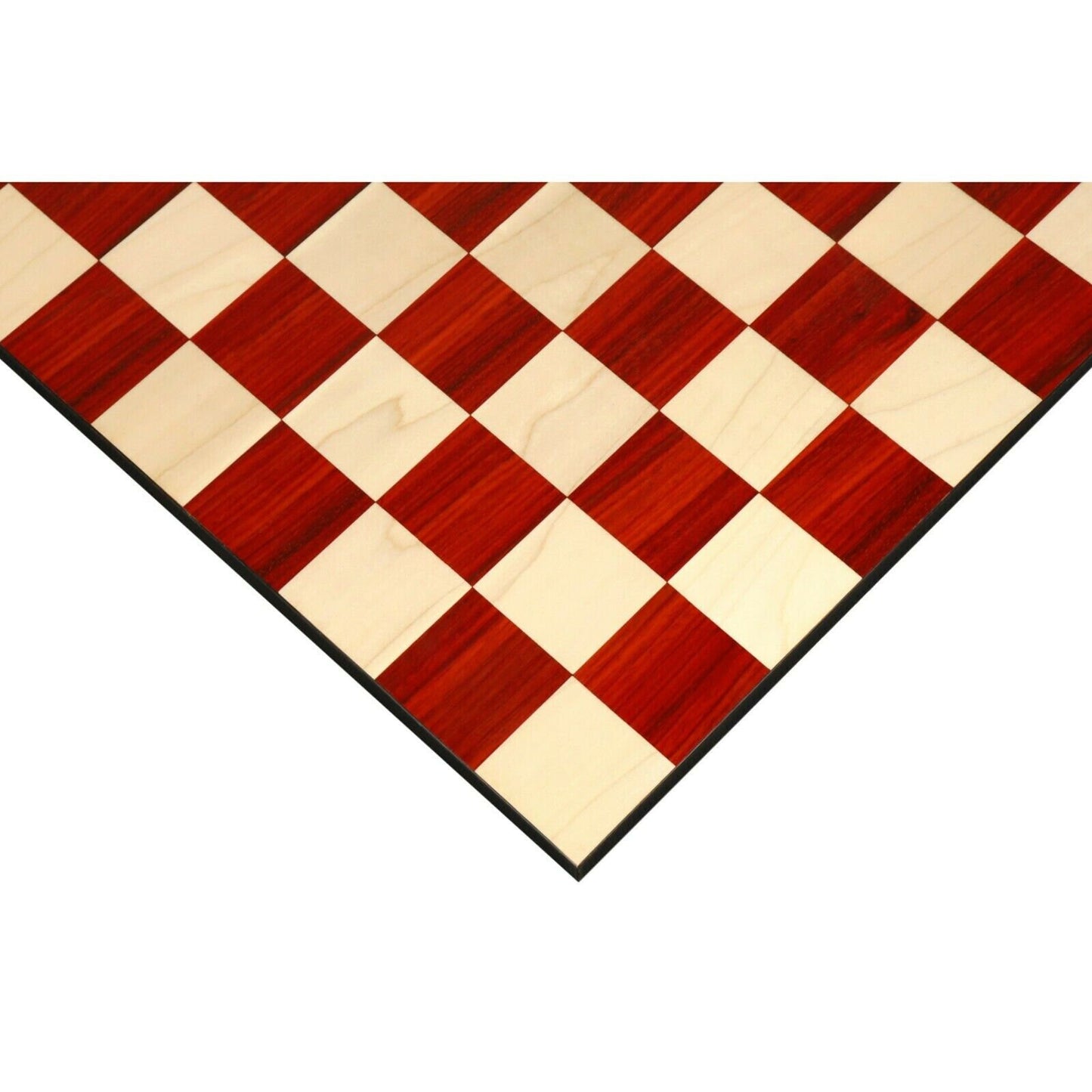 Borderless Chess Board 55mm Square in Ebonywood / Bud Rosewood & Maple wood , full board size: 17.5"x 17.5" Block Inlaid Squares.
