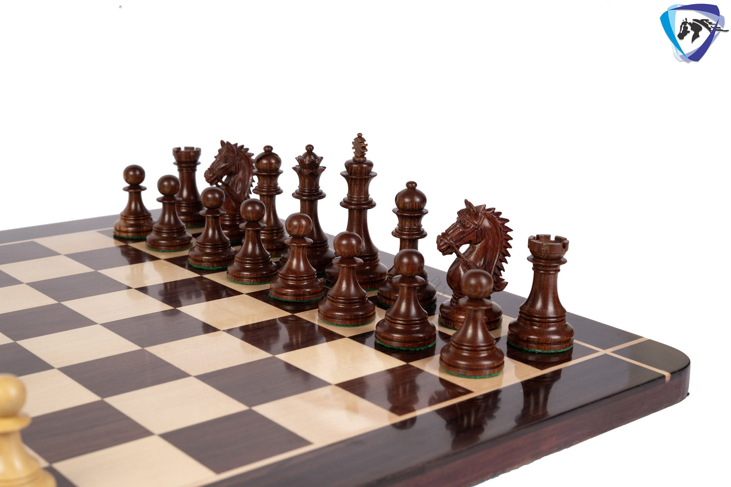 4.4" Staunton Rosewood Chess Pieces Set in LUXURY BRIDLE SERIES + 21" Rosewood chess board(55mm) + Leatherette storage box.