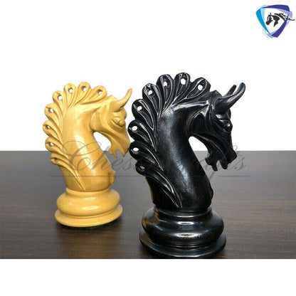 4.5" Luxury Staunton Ebonywood Chess pieces Set- ARTHUR SERIES Triple Weighted 2 Extra queens- 4Q