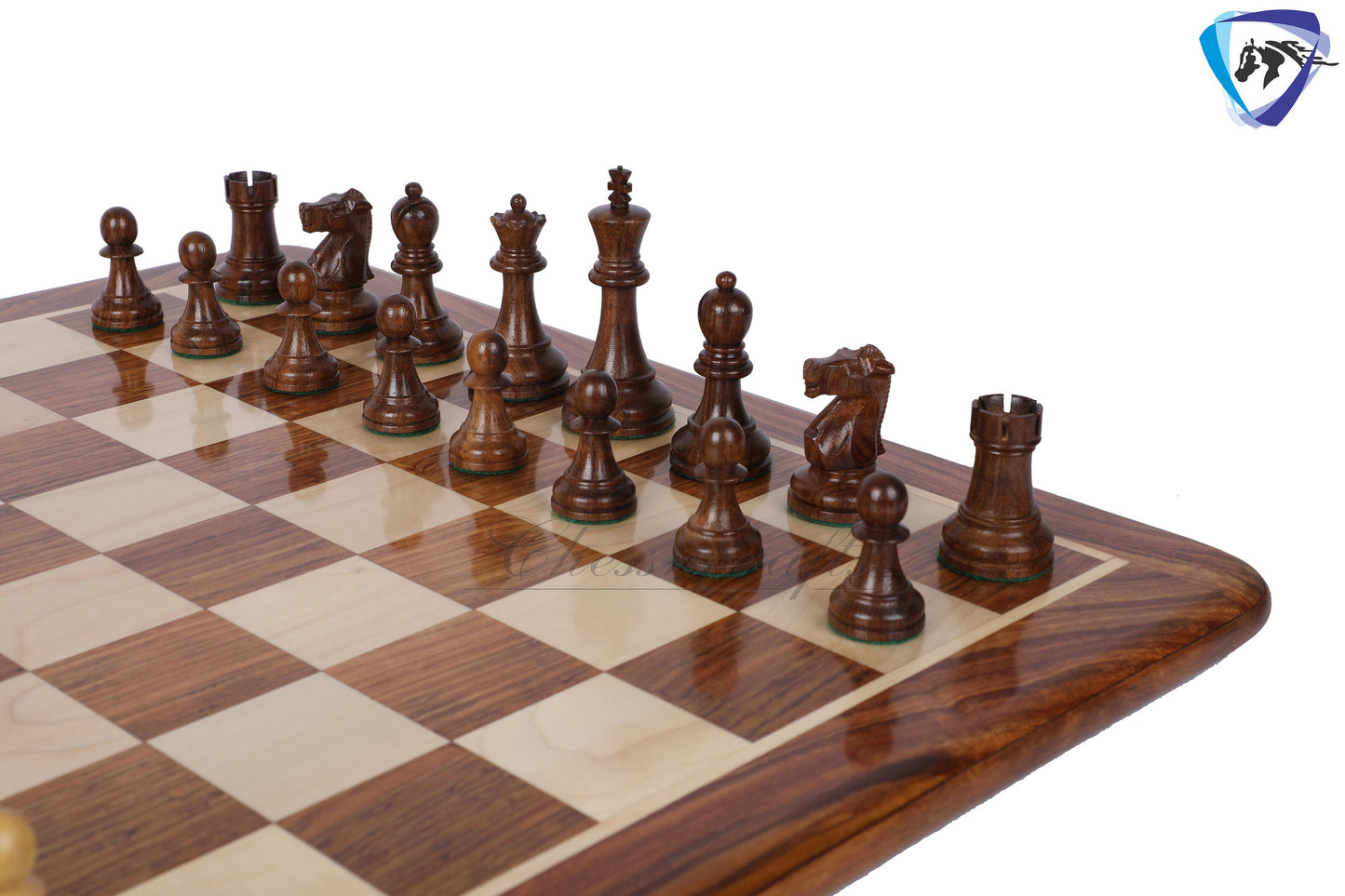 3.75" Fischer-Spassky Chess Pieces set in Golden Rosewood(sheesham) 1972 World Championship Chessmen + 19" Chess Board Sheeshamwood SQ:51MM