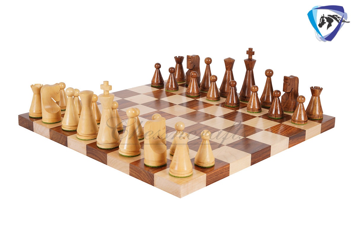 19th Century Russian Soviet Reproduced classic series Chess pieces 4" in Golden Rosewood & boxwood/ 50mm Borderless Chess Board set Combo.