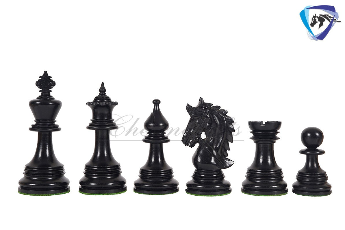 4.4" Luxury Staunton Chess Pieces Set in Ebonywood & Boxwood- HADRIAN Triple Weighted w/ 2 Extra queens- 4Q
