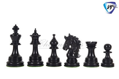 4.4" Luxury Staunton Chess Pieces Set in Ebonywood & Boxwood- HADRIAN Triple Weighted w/ 2 Extra queens- 4Q