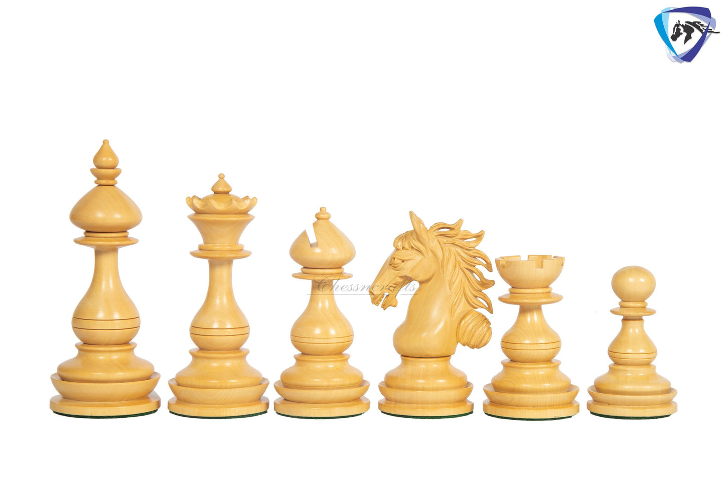 4.5" Staunton Bud Rosewood Chess pieces Set- WILD STALLION + 21" Bud Rosewood Chess Board STEPS Border  + Leatherette storage Box.